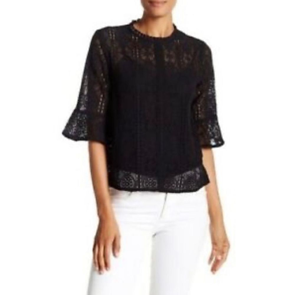 ‎Harlowe and Graham Black Lace Top